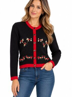 Vintage The Eagle's Eye NWT Terrier Dog Novelty Christmas Cardigan Sweater